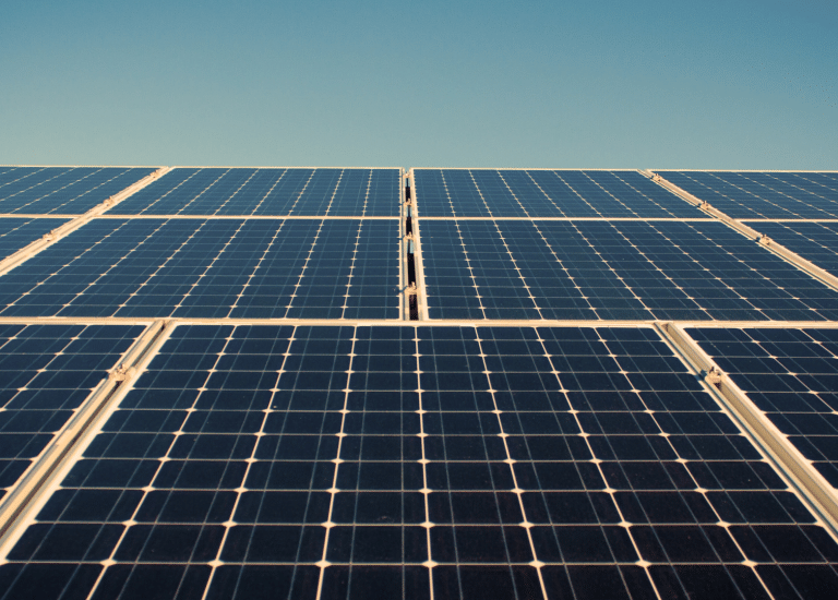 solar panels stacked to the sky