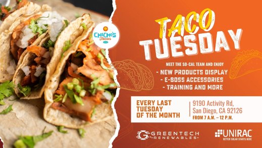 Taco Tuesday Unirac Counter Day