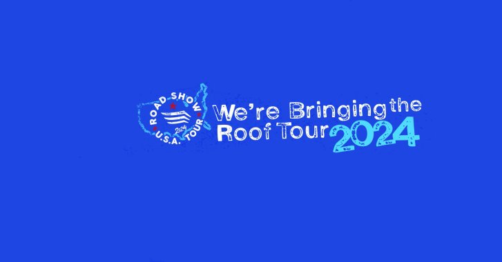 Roadshow USA tour logo on blue background