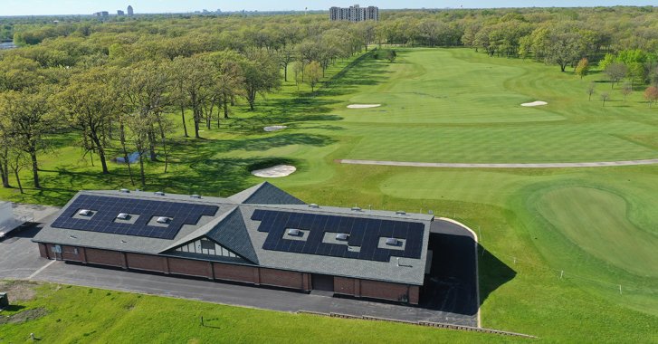 Jinko Modules on Golf Course Roof