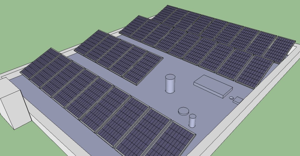 A sketch of the roof to calculate distances