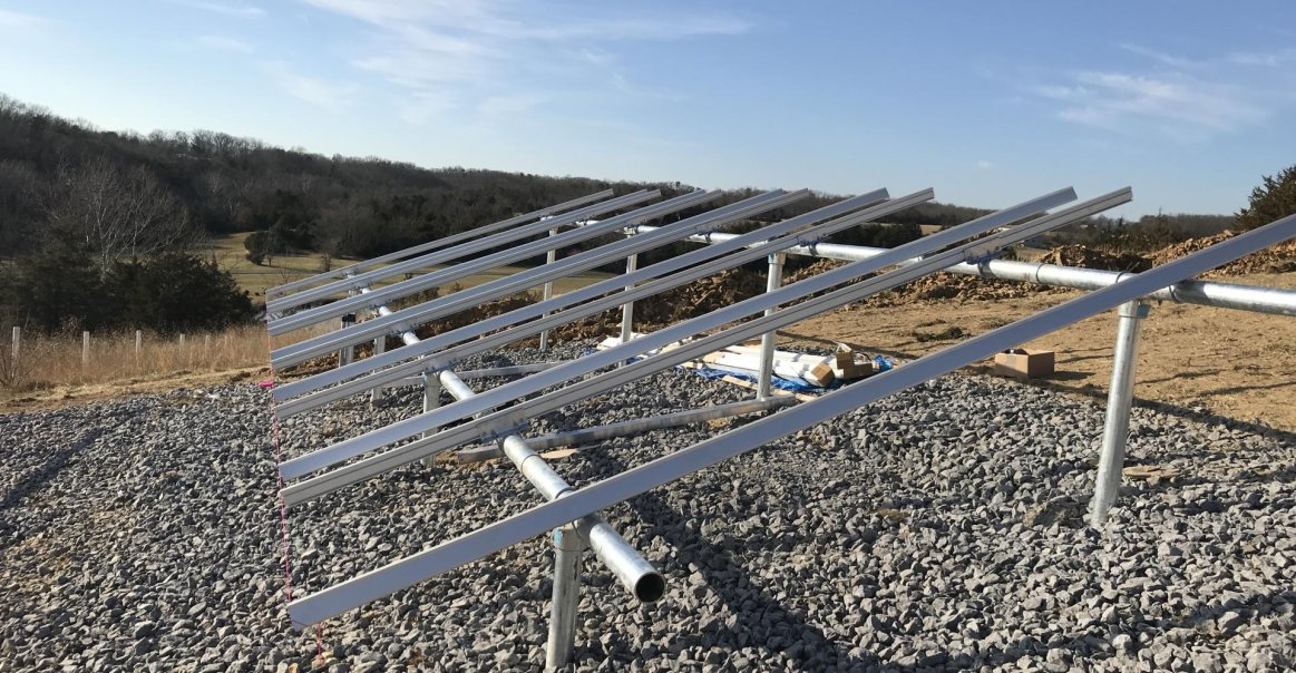 Solar Racking with No Modules During Installation Process