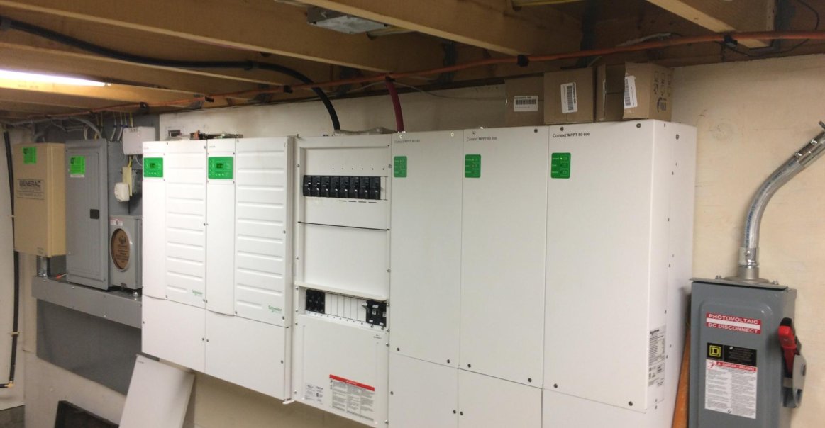 Schneider Electric inverters for solar array installation project.